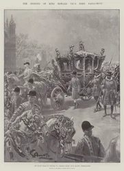 De opening van het eerste parlement van koning Edward VII